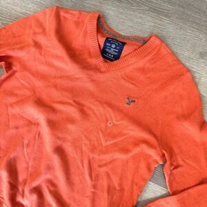 NEW American Eagle Outfitters AE Orange V-Neck Sweater Men's Size L